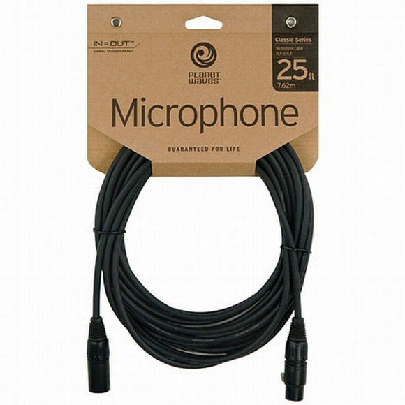 Planet Waves Classic Series Microphone Cable, XLR to XLR - 25'