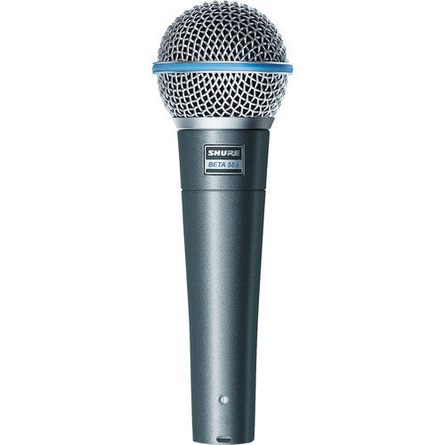 The Shure Beta 58A is a handheld supercardioid dynamic microphone offering enhanced midrange and controlled proximity effect for optimal reproduction of vocals, speech, and instruments in concerts, public address, houses of worship, and live stage applications