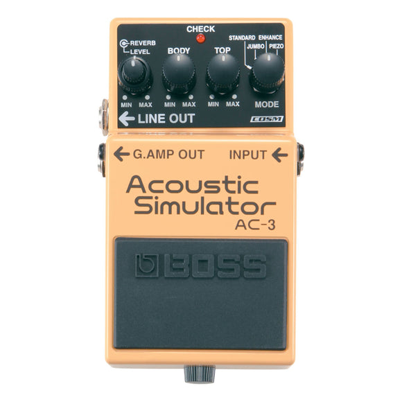 BOSS’s COSM Acoustic-Modeling technology is beautifully showcased in this small but powerful pedal, 