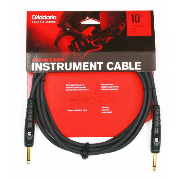 D'Addario Custom Series Cables utilize ultra-pure, Twisted pair, oxygen-free copper conductors for low capacitance and pure tone. Encapsulated and impenetrable soldering points with double-molded strain relief provide maximum durability and worry-free reliability. Two layers of shielding provide 100% coverage for superior noise rejection noise rejection and minimal handling noise, making this a superior, high-performance cable.