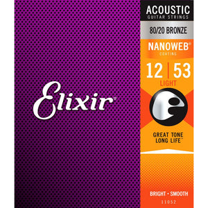Elixir Nanoweb Light 12-53 Acoustic Guitar Strings 11052