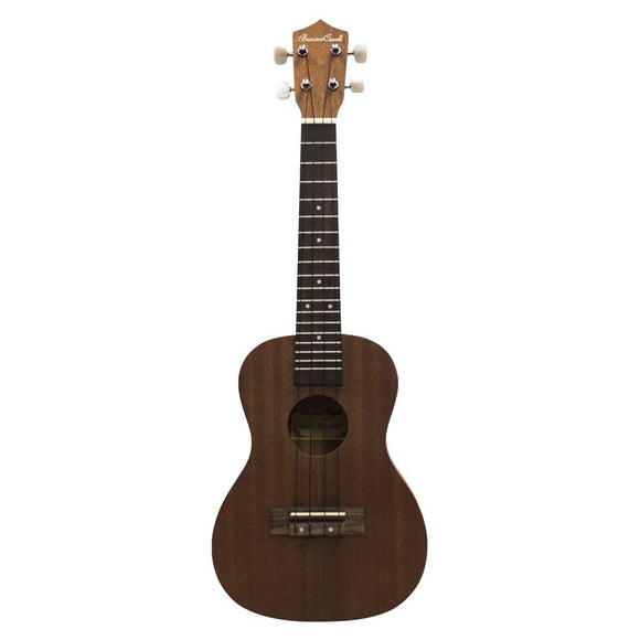 This ukulele with mahogany top, back and sides, rosewood fingerboard and diecast machine heads includes an active pickup and gig bag. 