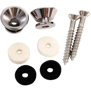 Set of two nickel-plated strap buttons for use on American and American Standard series instruments manufactured from 2004-present.  Mounting screws and felt washers included.