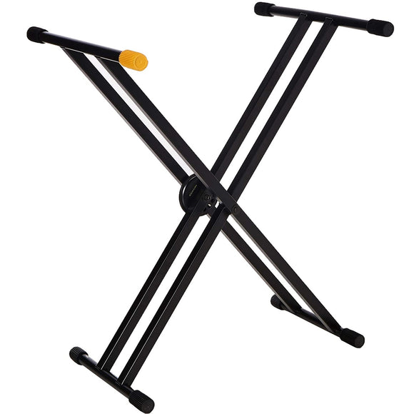 The HERCULES Double X Keyboard Stand KS120B features the patented EZ-LOK, making it easier than ever to adjust your piano height on stage, instudio or at home. Very sturdy keyboard stand for any serious player.