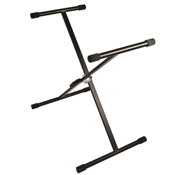 The Profile Keyboard Stand KDS400 is an X-style keyboard stand with adjustable height, with non-slip support tiers and feet. Easy adjustable lever lock system.