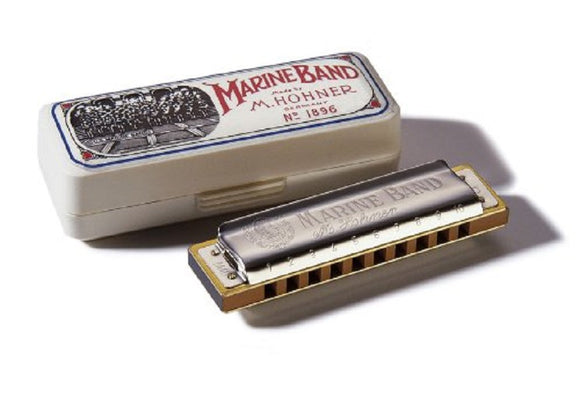 Hohner's most famous diatonic harmonica. The Hohner Marine Band 1896 Harmonica Key of C features a wooden comb/body, and Stainless Steel cover plates.