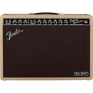 In a bold Fender first, the Tone Master Deluxe Reverb Blonde amplifier uses massive digital processing power to achieve a single remarkable sonic feat: faithfully modeling the circuitry and 22-watt power output of an original Deluxe tube amp. A high-performance 100-watt digital power amp is used to achieve the headroom and dynamic range of a real vintage Deluxe tube amp.
