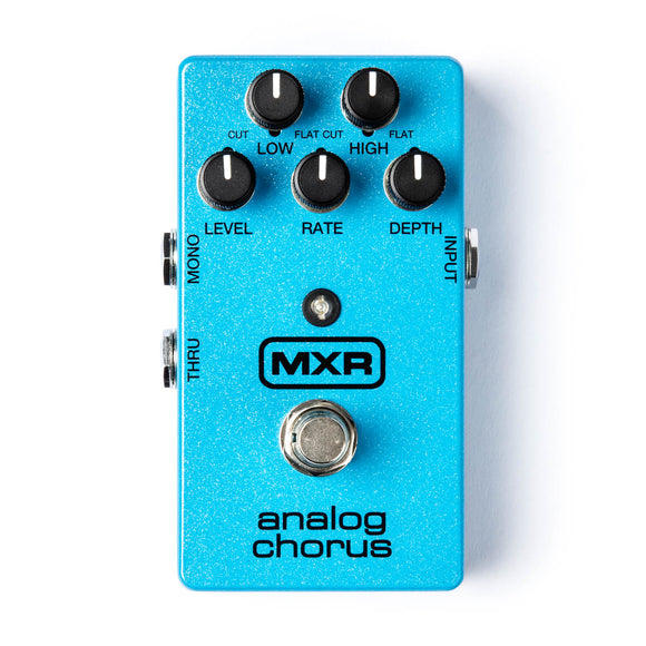 The all-analog MXR M234 Analog Chorus uses bucket-brigade circuitry to create classically lush, liquid textures that you just can’t get with digital circuitry. Rate, Level, and Depth controls, as well as knobs for cutting High and Low frequencies allow ultimate tone control.