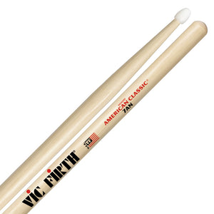 This Vic Firth 7an is a nylon tip smaller drum stick. It offers a bright sound on cymbals, as well as an extreme light weight, making it perfect for softer playing, or smaller kids.